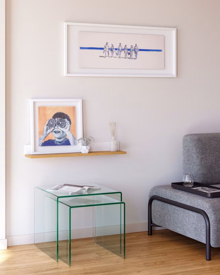 Burano Nest of 2 Glass Tables