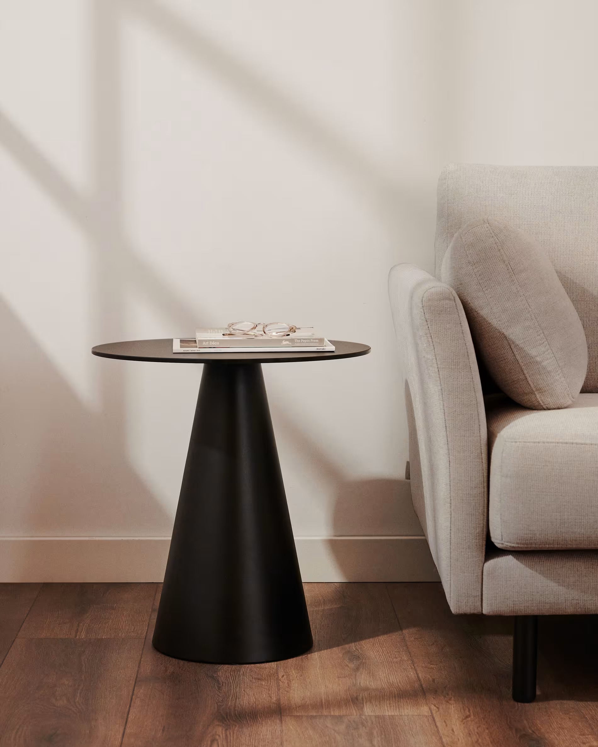 Wilshire Tempered Glass and Metal Side Table Ø 50 cm