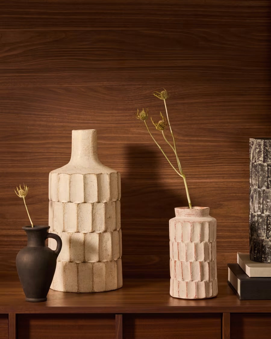 Arisa white, Papier Mâché Vase, 22 cm