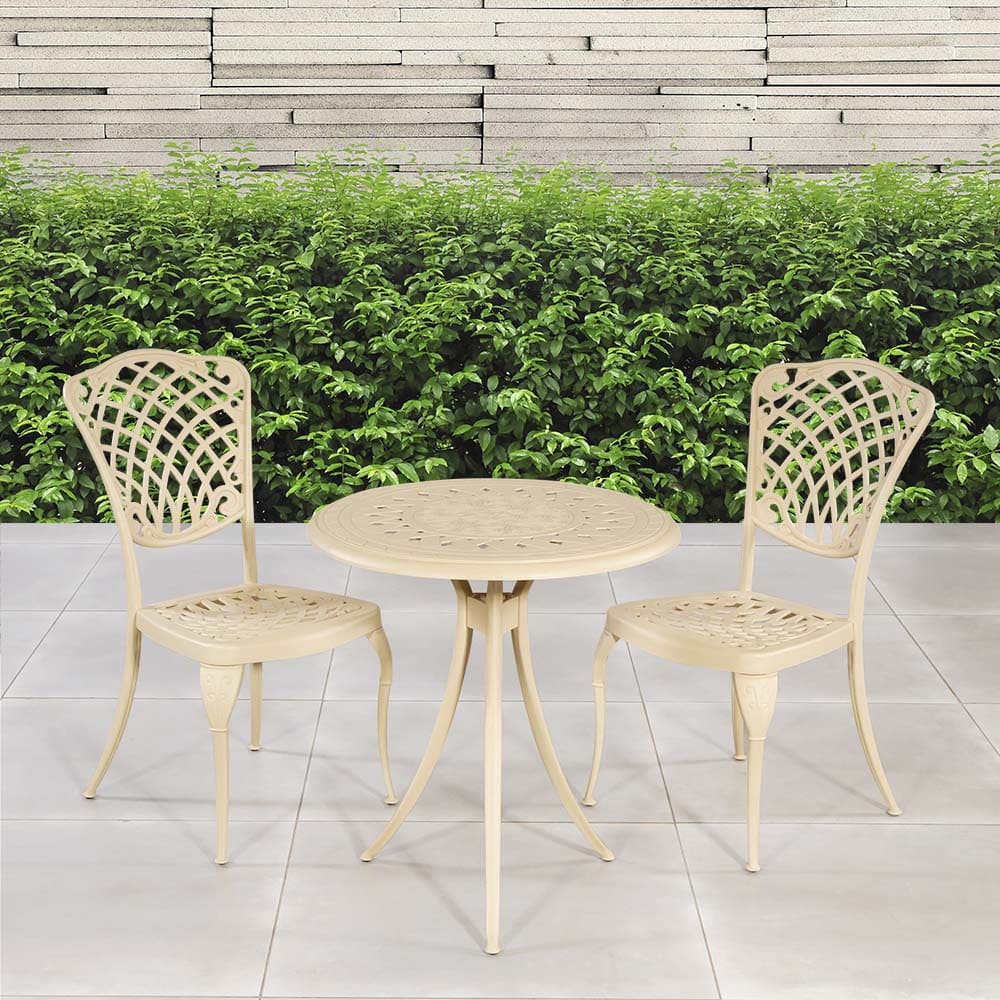 Baswick 70cm table Pebble with 2 Ashbury regular chair pebble