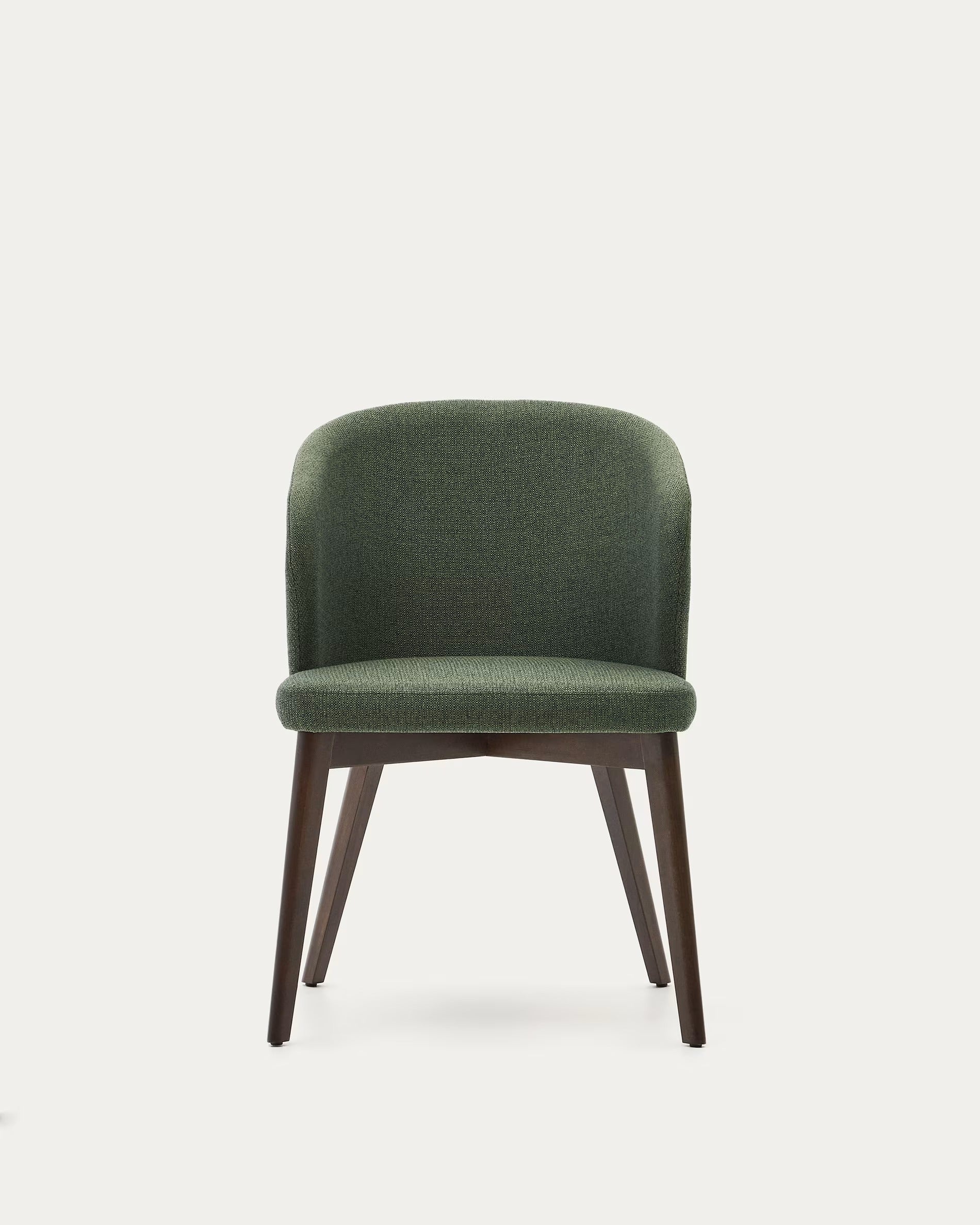 Darice Chair in Green Chenille and Solid Beech Wood