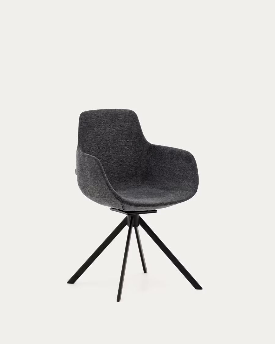 Tissiana Self-Centring Swivel Chair in Dark Grey