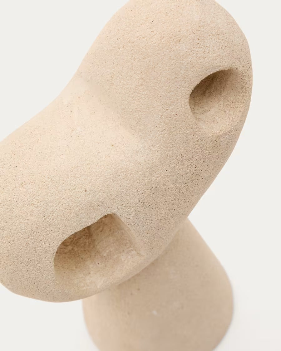Arif Set of Stone Sculptures in a beige and black finish, 12cm/15cm