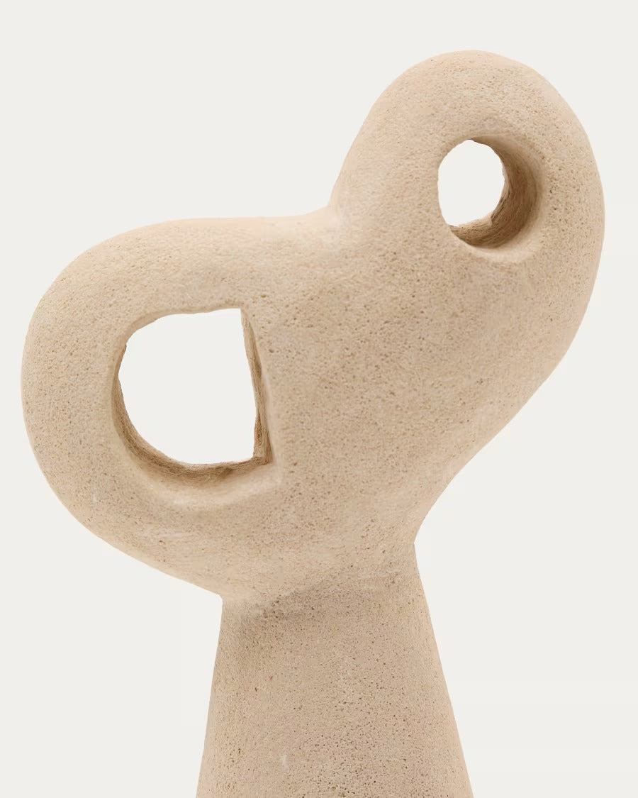 Arif Set of Stone Sculptures in a beige and black finish, 12cm/15cm