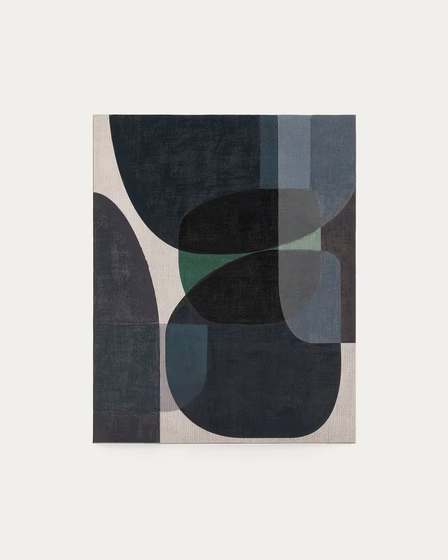 Nemsa Blue and Green Abstract Canvas, 100 x 80cm, wall décor