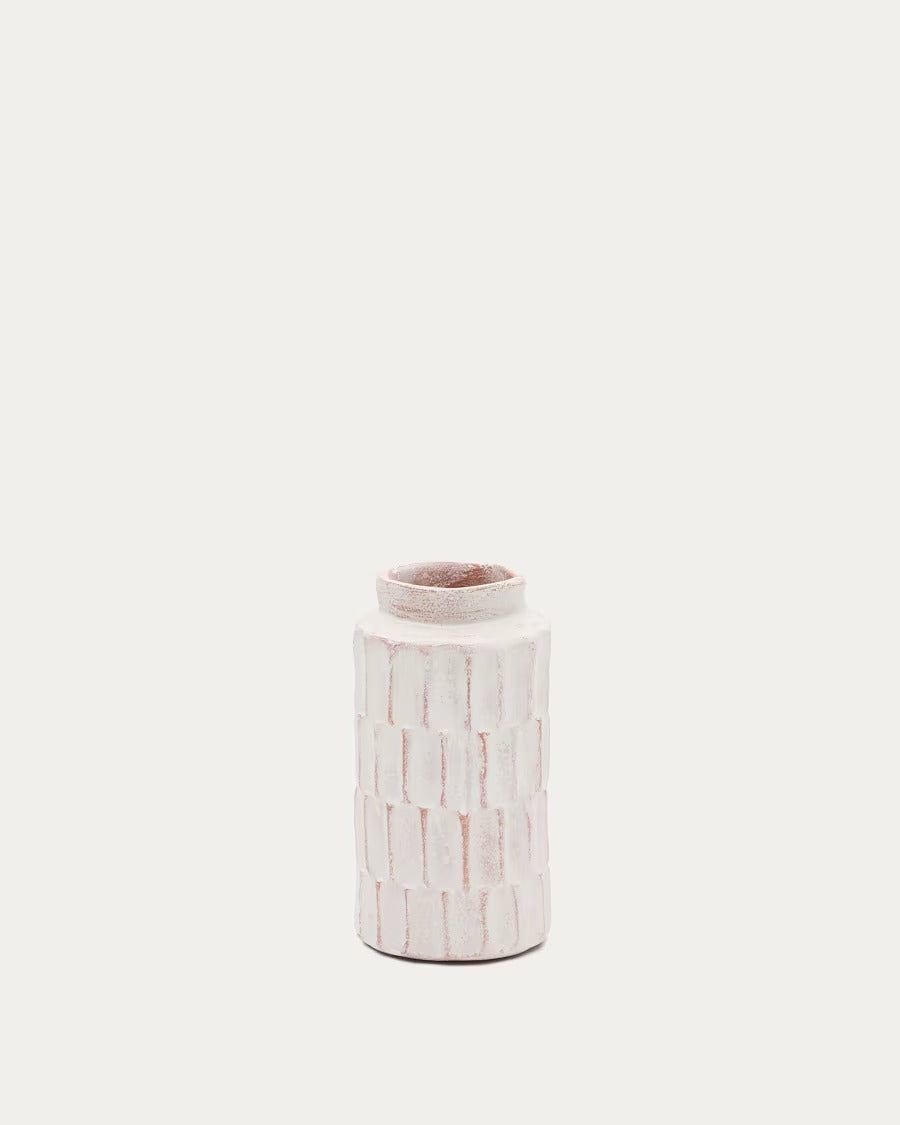Arisa white, Papier Mâché Vase, 22 cm