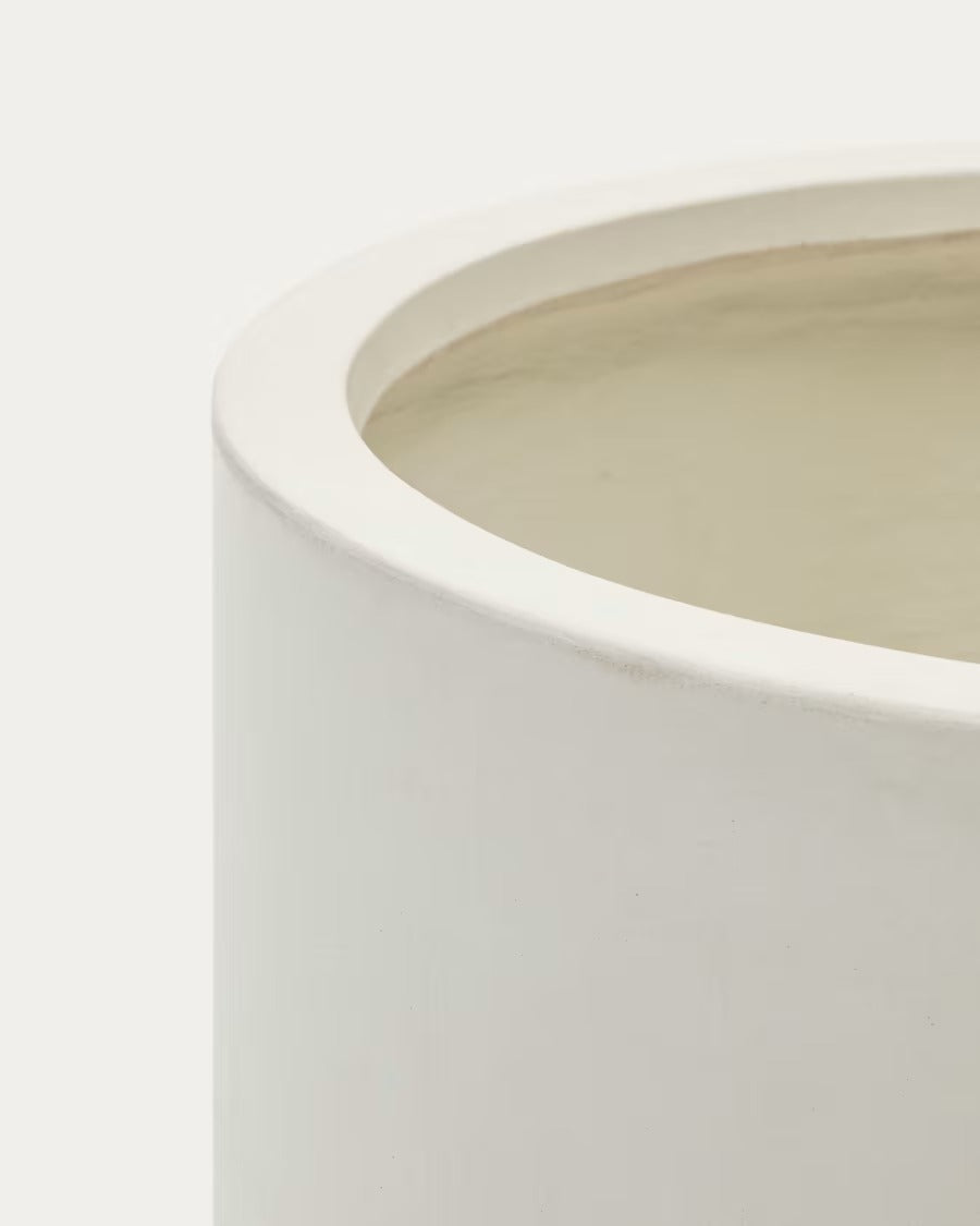 Aiguablava Plant Pot in white cement, Ø 52 cm
