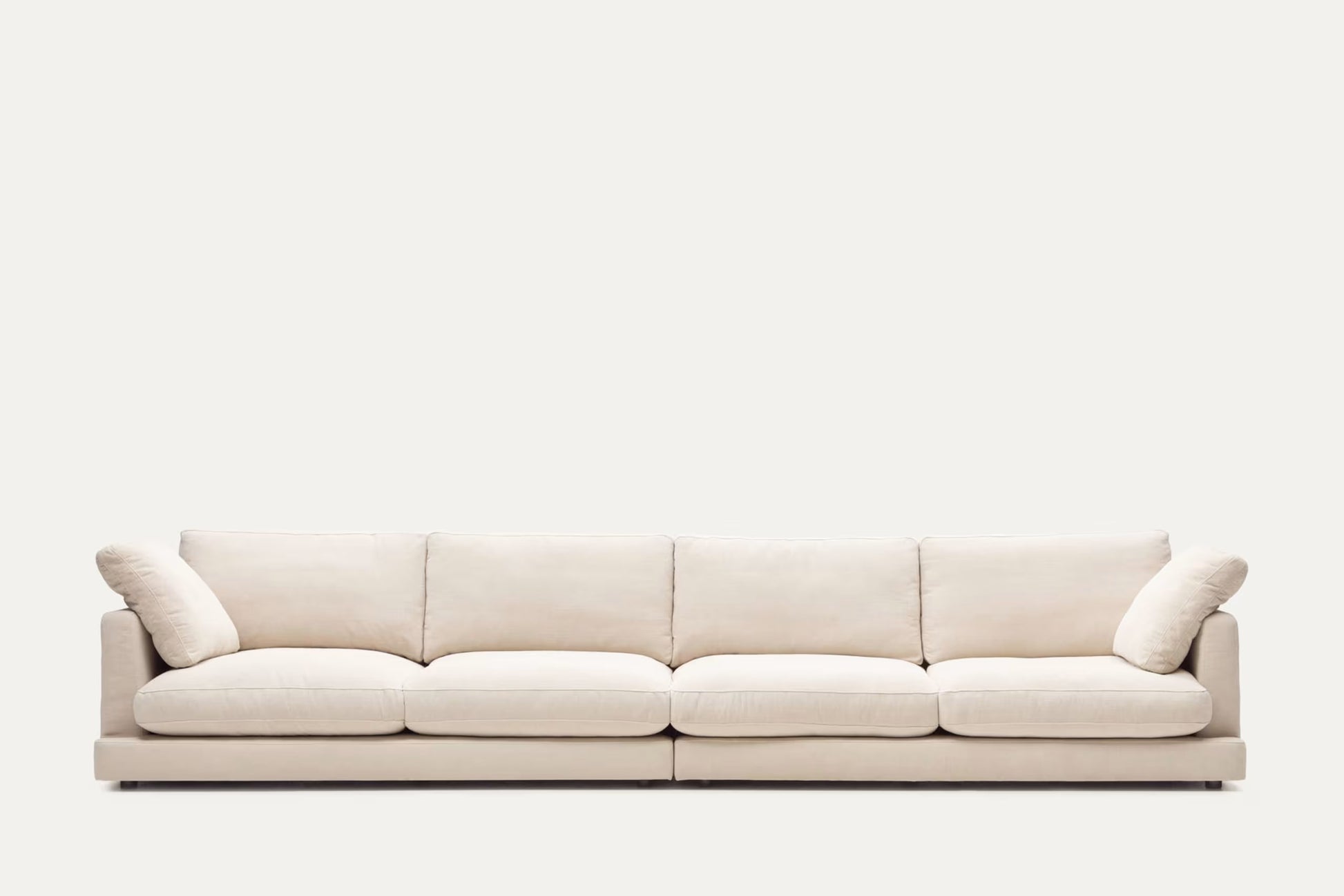 Gala 6 Seater Sofa in Beige, 390cm