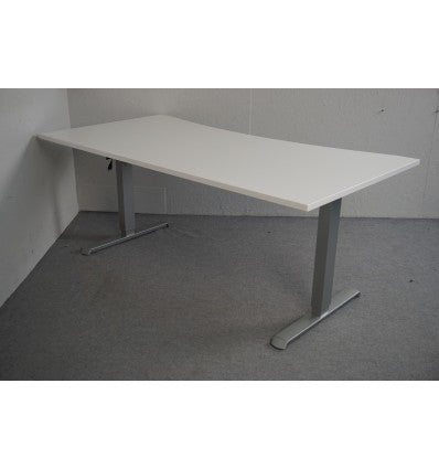 WHITE OFFICE DESK WITH BASE - 200 CM - SILVER A/C FRAME WEIGHT 44 KG