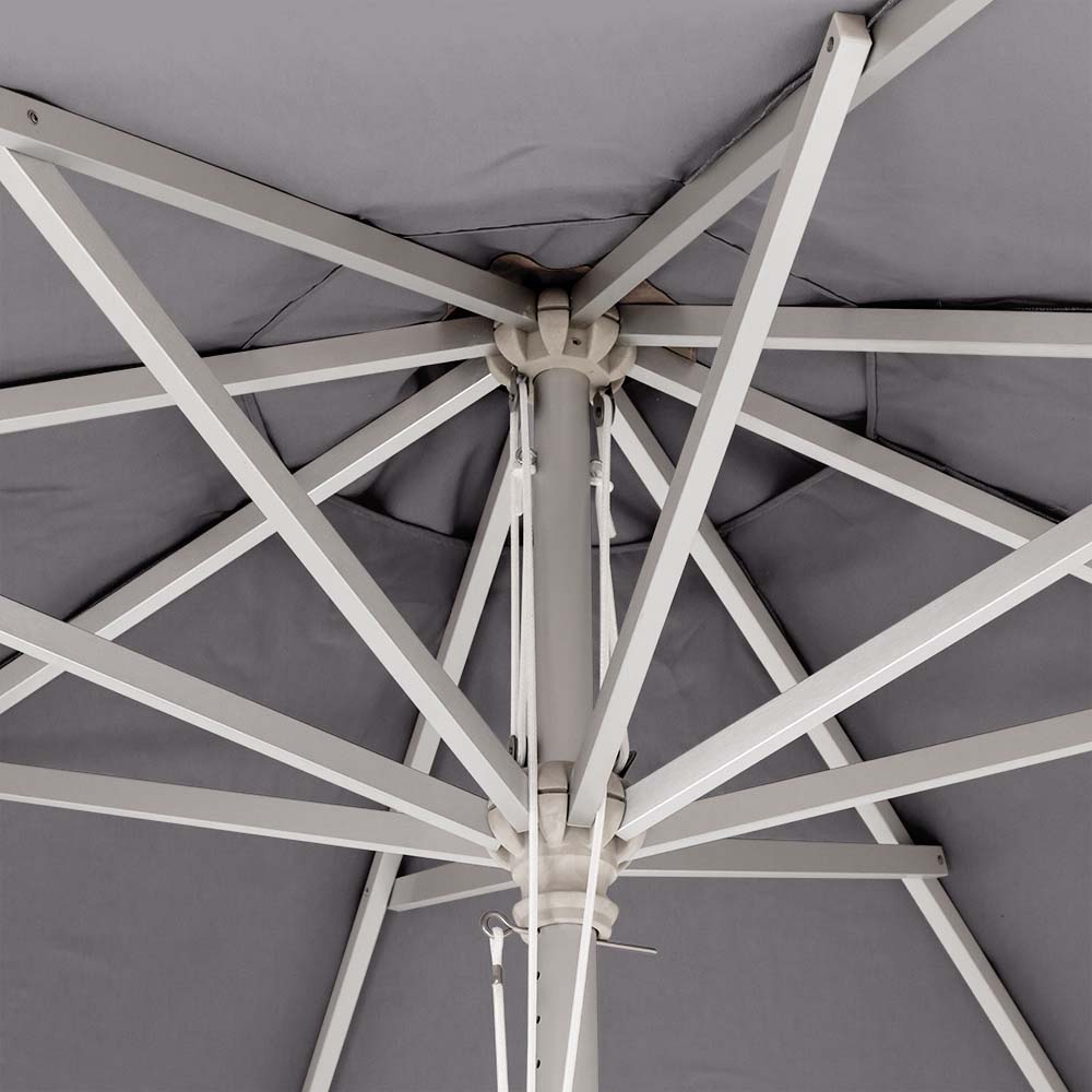 3.5M Aluminium Round Umbrella Light Grey 310G Spun Polyester with Protective Umbrella Cover