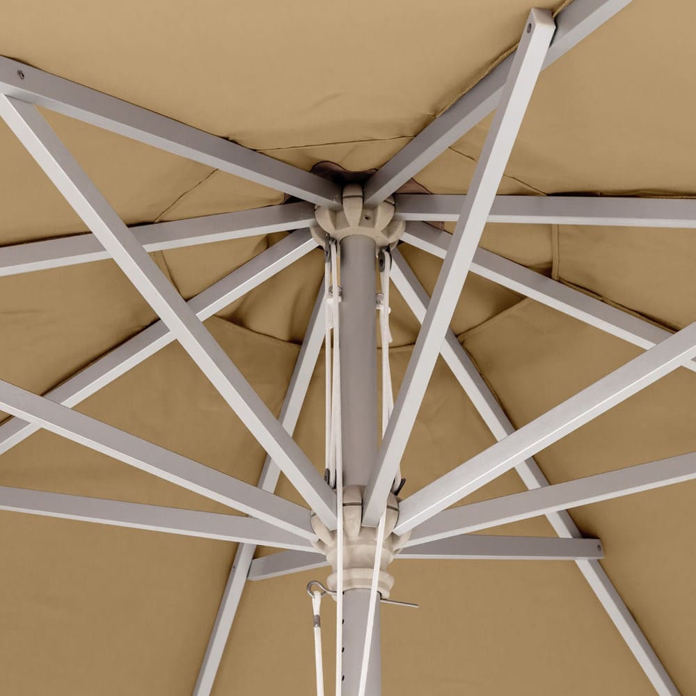 3.5M Aluminium Round Umbrella Light Grey 310G Spun Polyester with Protective Umbrella Cover