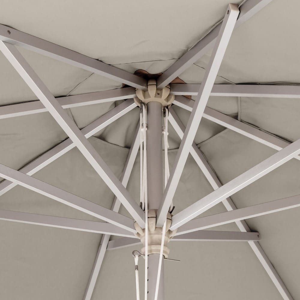 3.5M Aluminium Round Umbrella Light Grey 310G Spun Polyester with Protective Umbrella Cover