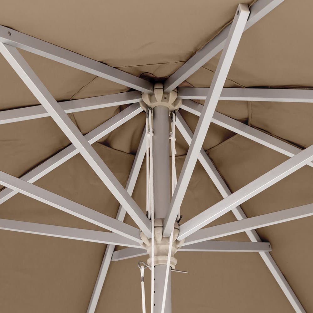 3.5M Aluminium Round Umbrella Light Grey 310G Spun Polyester with Protective Umbrella Cover