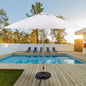 3m Aluminium Round Umbrella Light Grey 310g Spun Poly with 3.5m Protective cover