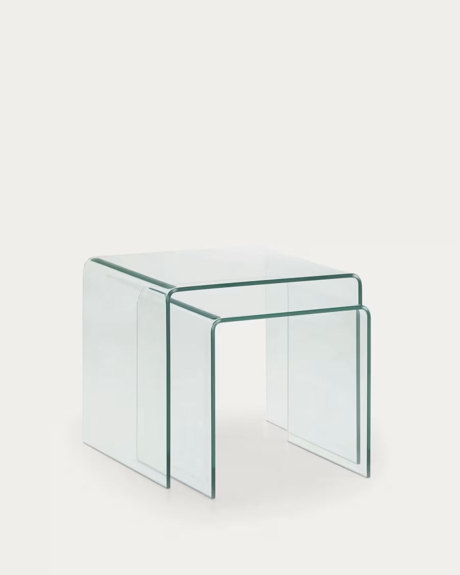 Burano Nest of 2 Glass Tables