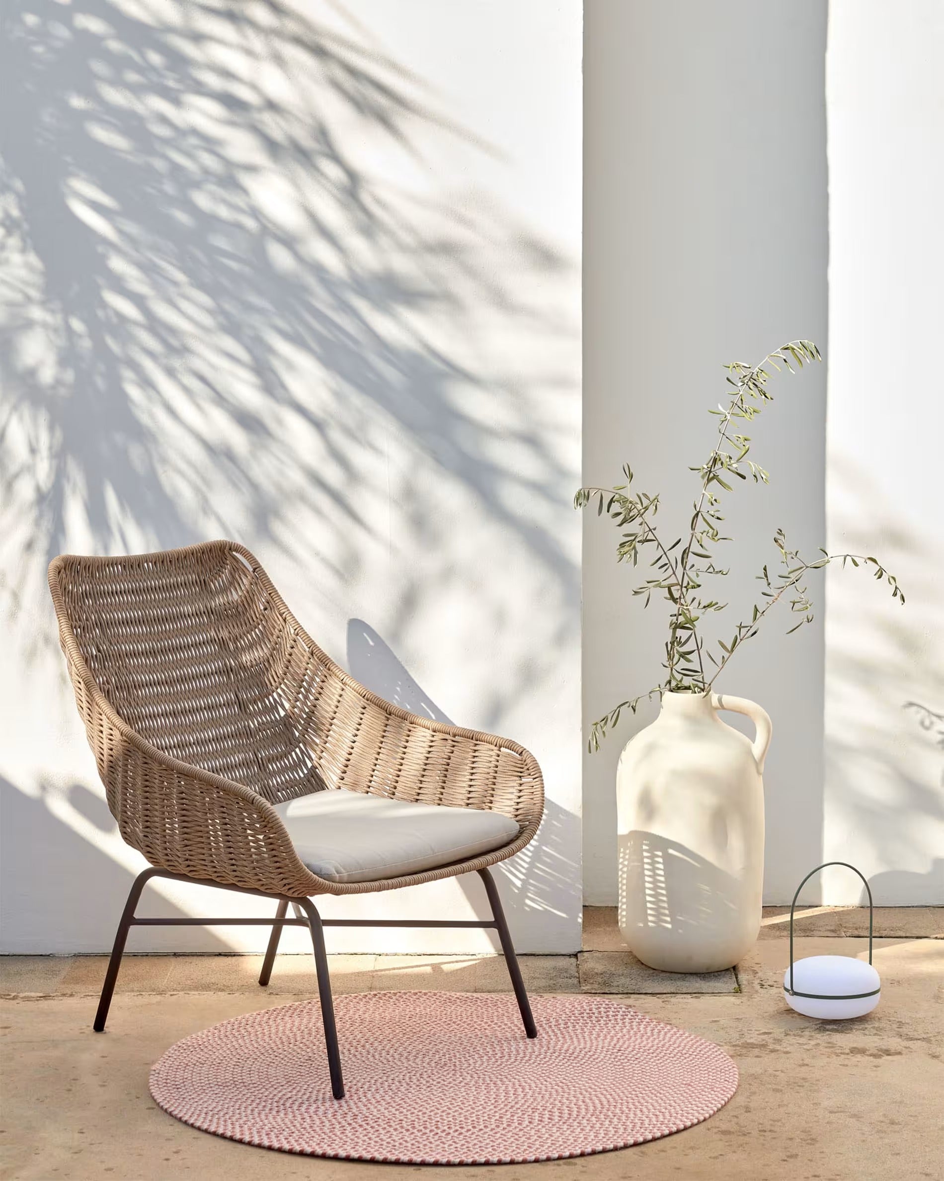 Abeli Cord Armchair in Beige