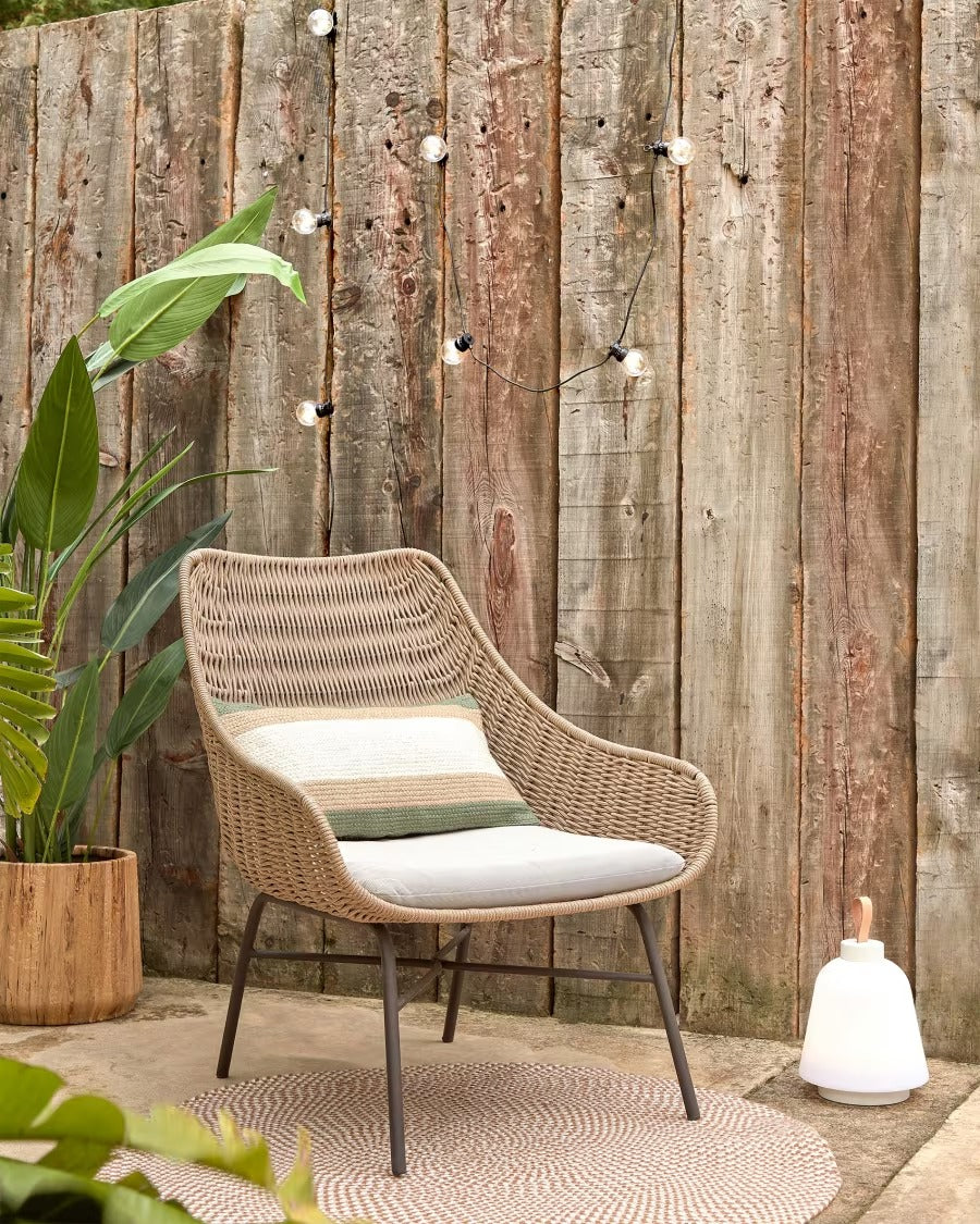 Abeli Cord Armchair in Beige