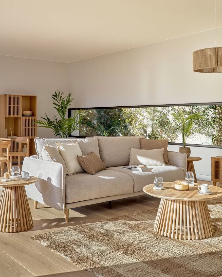 Carlota 3-Seater Sofa in Beige 213cm