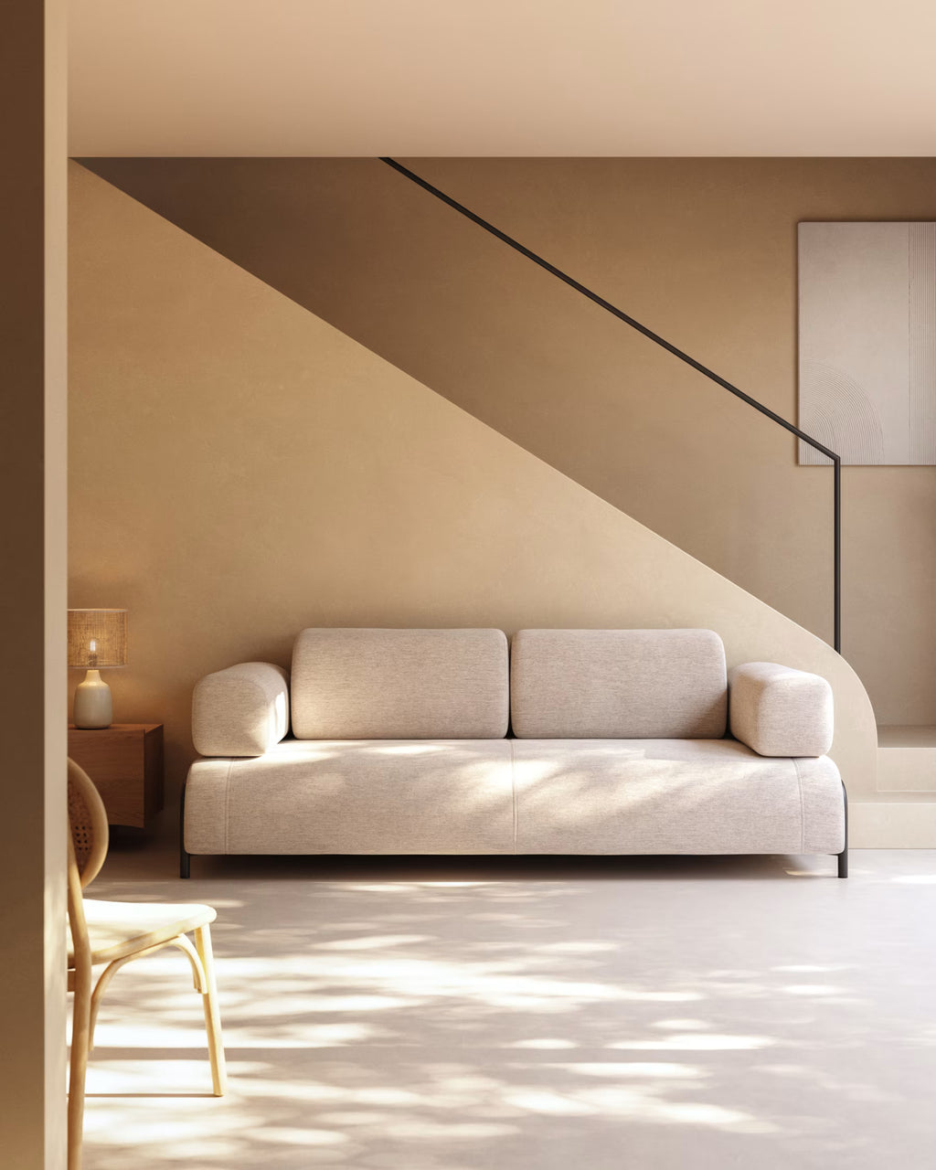 Compo 3 Seater Sofa in light grey, 232cm