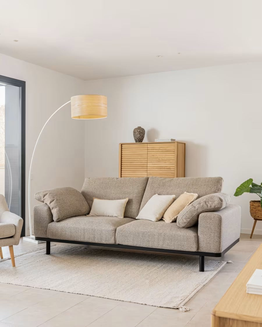 Noa 3 Seater Sofa with Cushions in Beige
