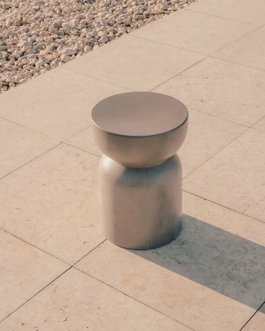 Garbet Round Cement Side Table, ?32cm