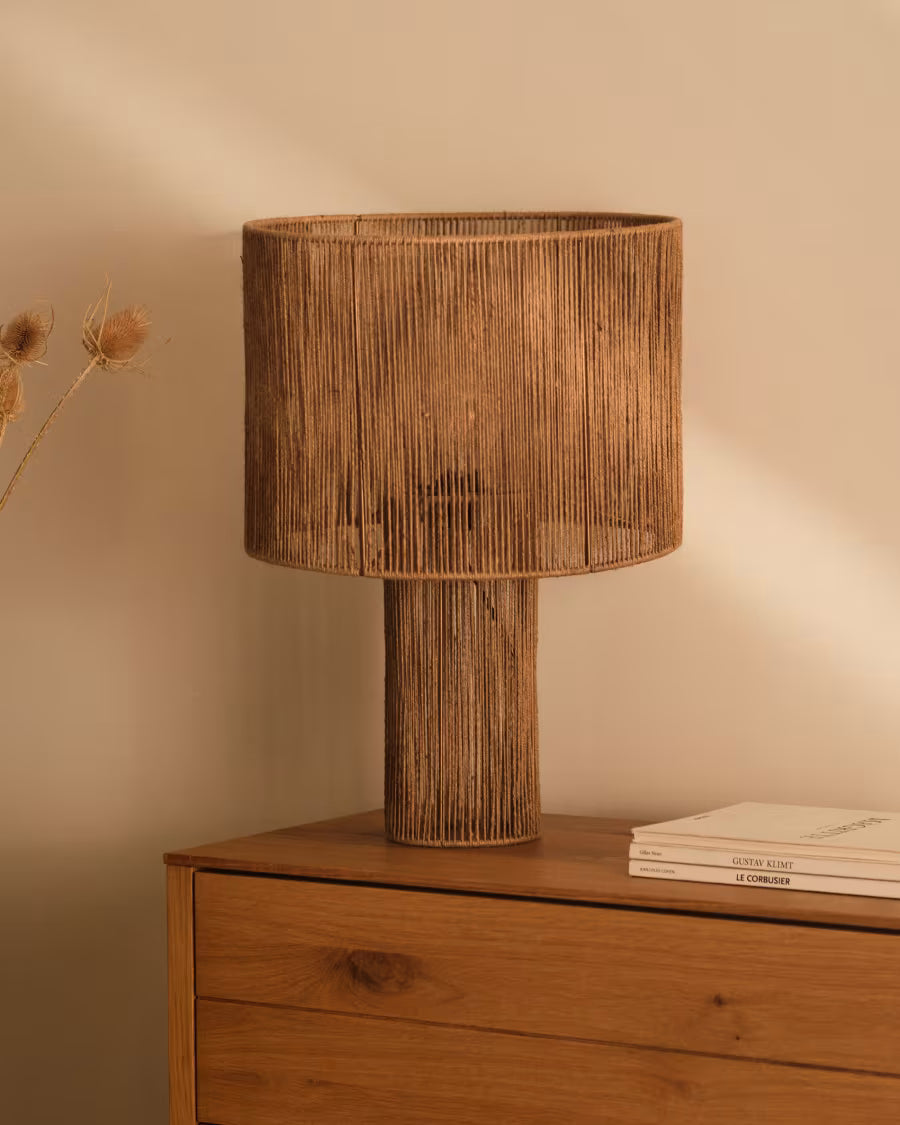 Pontos table lamp in jute with a natural finish