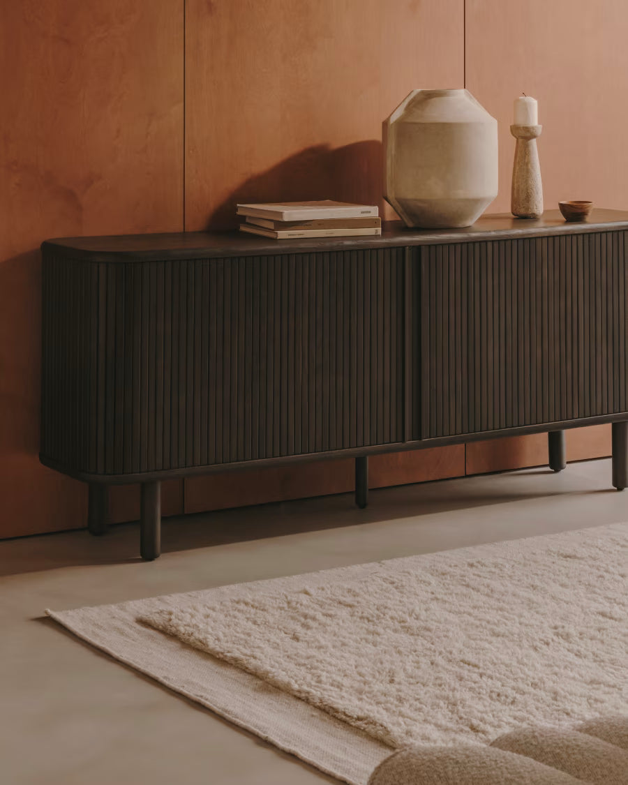 Mailen 2 Door Sideboard in Ash Veneer in Dark.