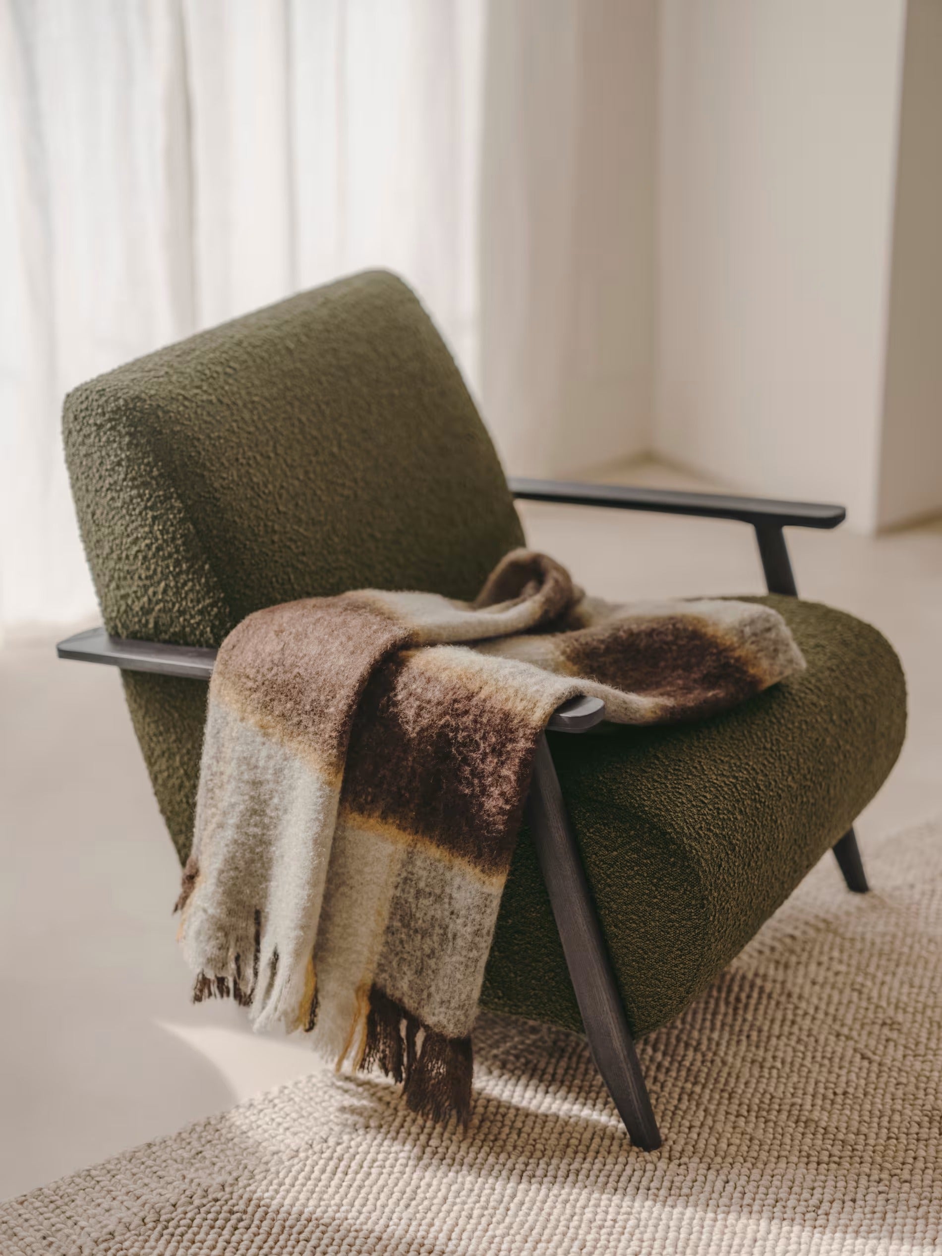 Meghan Armchair in Green Bouclé