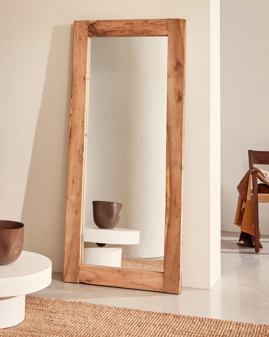 Maden wooden mirror with a natural finish 80 x 180 cm.