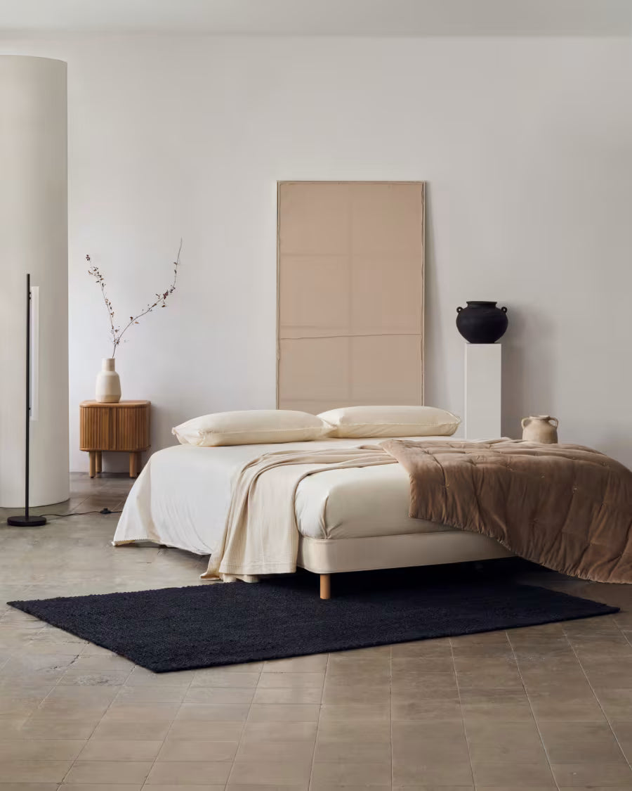 Mailen bedside table in ash veneer with a natural finish 50 x 55 cm