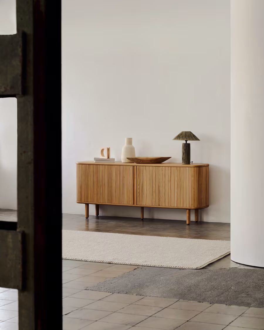 Mailen 2 door sideboard in ash veneer with a natural finish