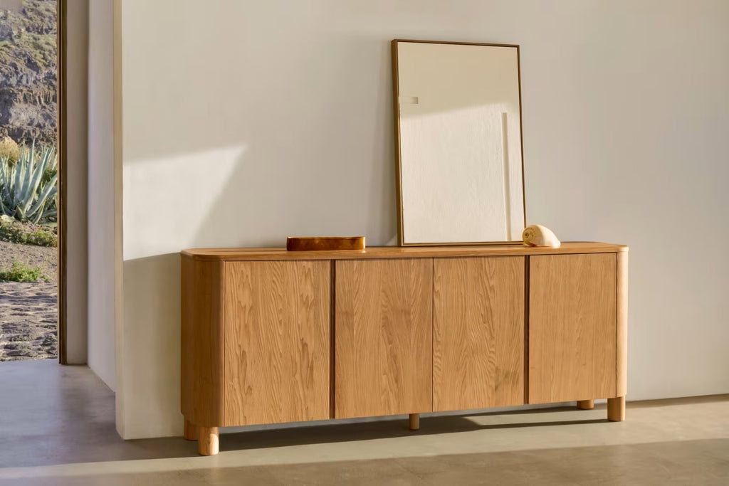 Salaya TV Stand in ash plywood FSC Mix Credit, 200 cm x 52 cm