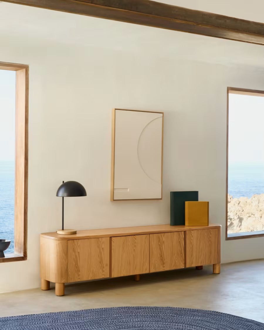 Salaya TV Stand in ash plywood FSC Mix Credit, 200 cm x 52 cm