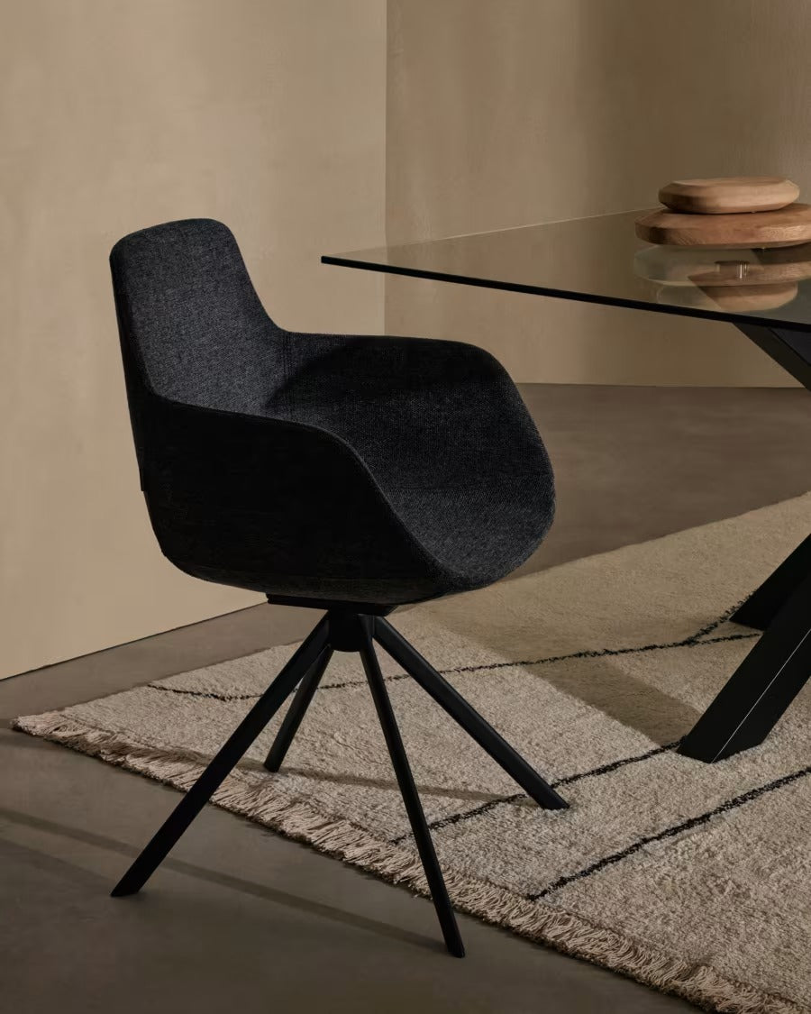 Tissiana Self-Centring Swivel Chair in Dark Grey