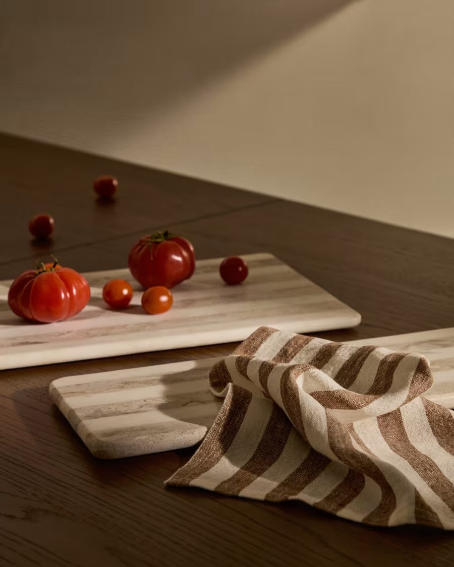 Maura Set of 2 Cotton and Linen Napkins with White