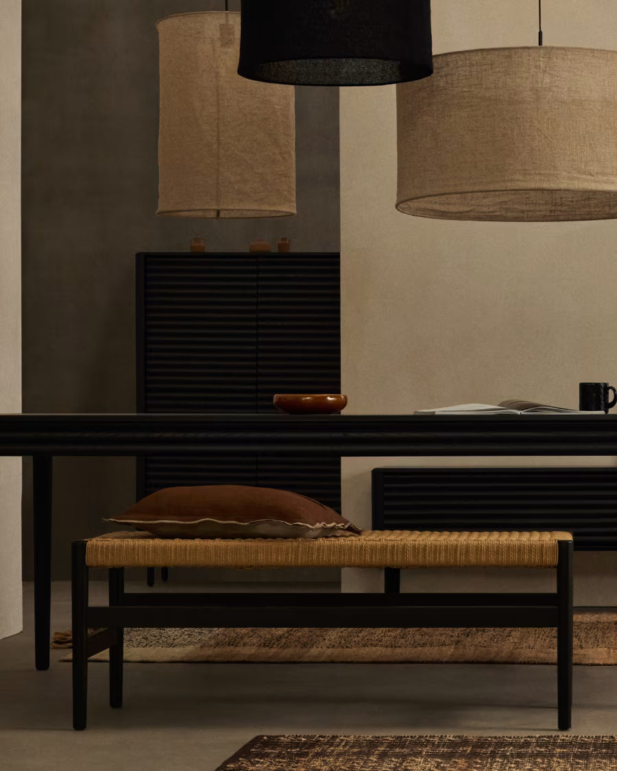 Zaide Bench in Black Finish.