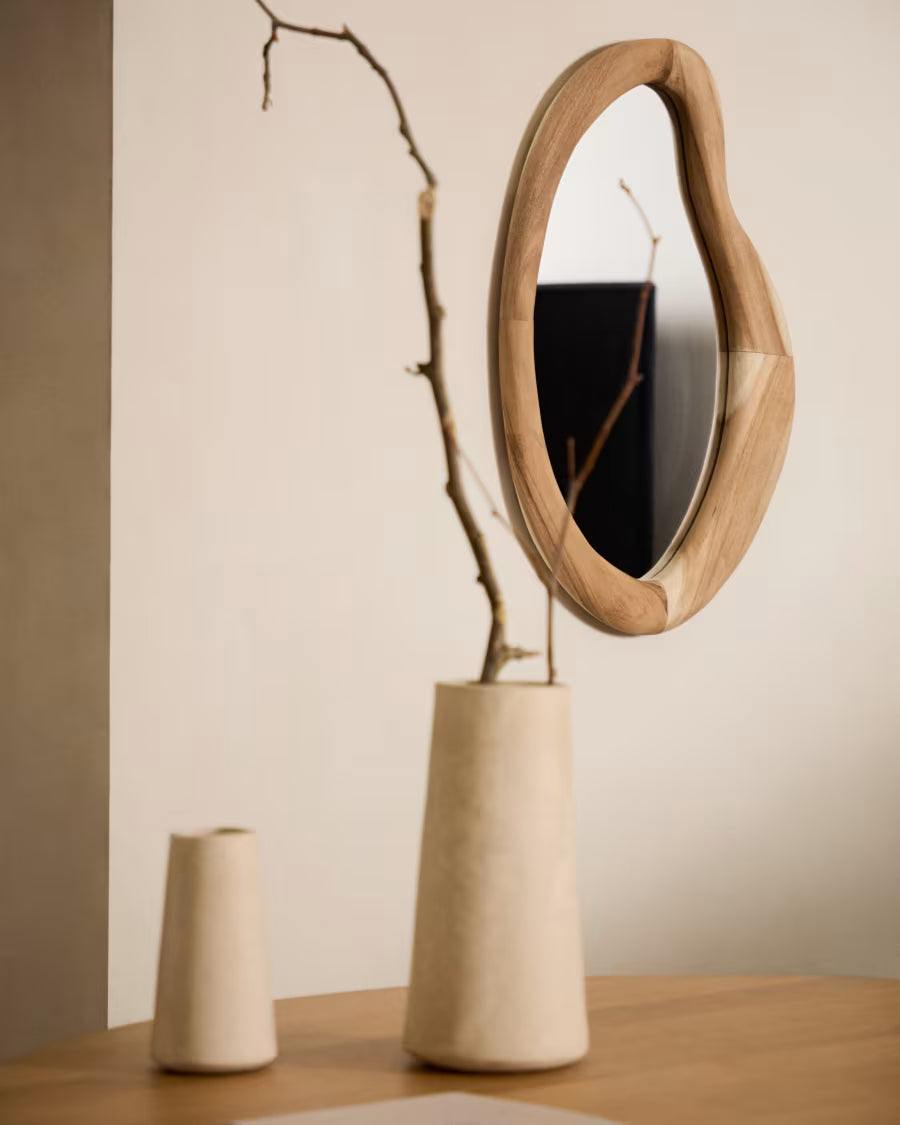 Selem mungur wood mirror with natural finish