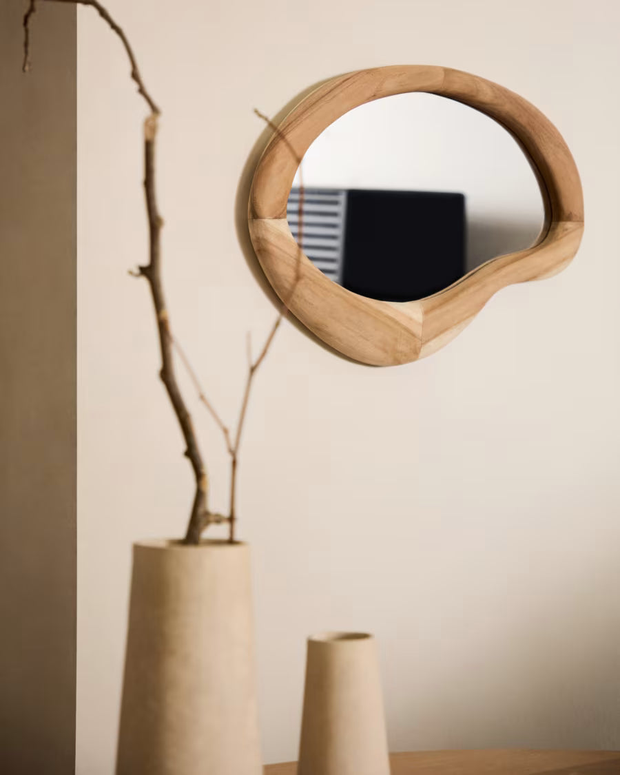 Selem mungur wood mirror with natural finish