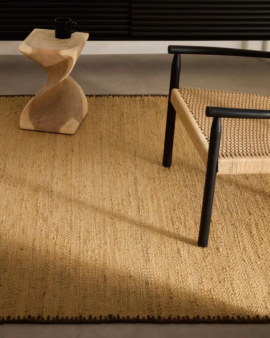 Sorina Natural Jute Rug with Brown Border 160 x 230 cm