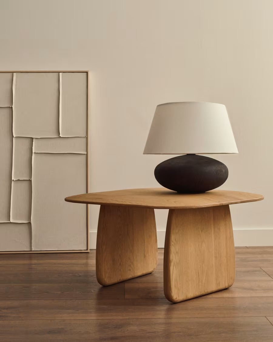Nessi Metal Table Lamp in a Black Terracotta Effect Finish