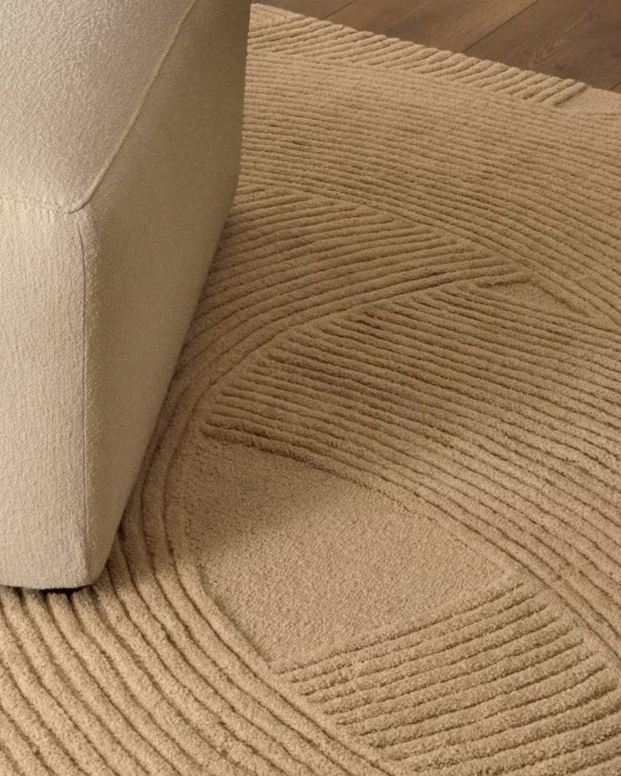 Domm White Wool Rug, 200 x 300 cm
