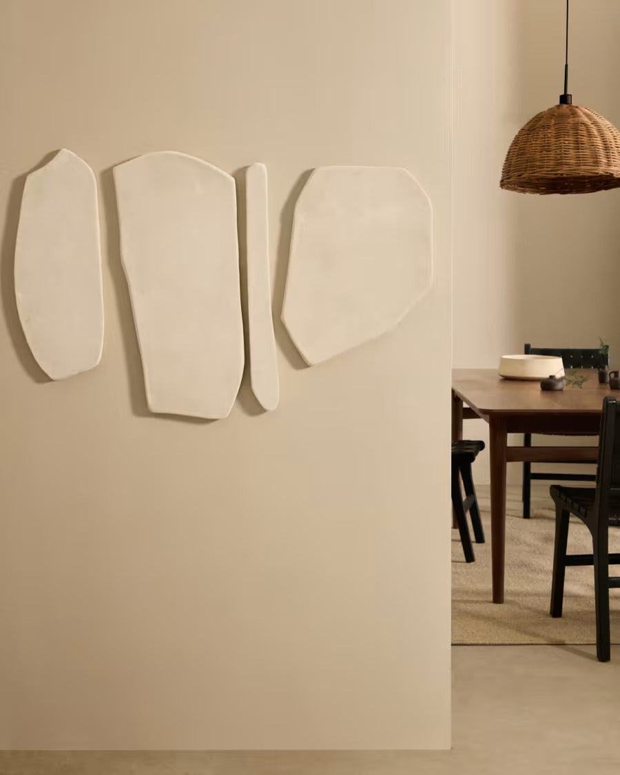 Siluna Set of 4 Wall Panels in White Papier-Mâché