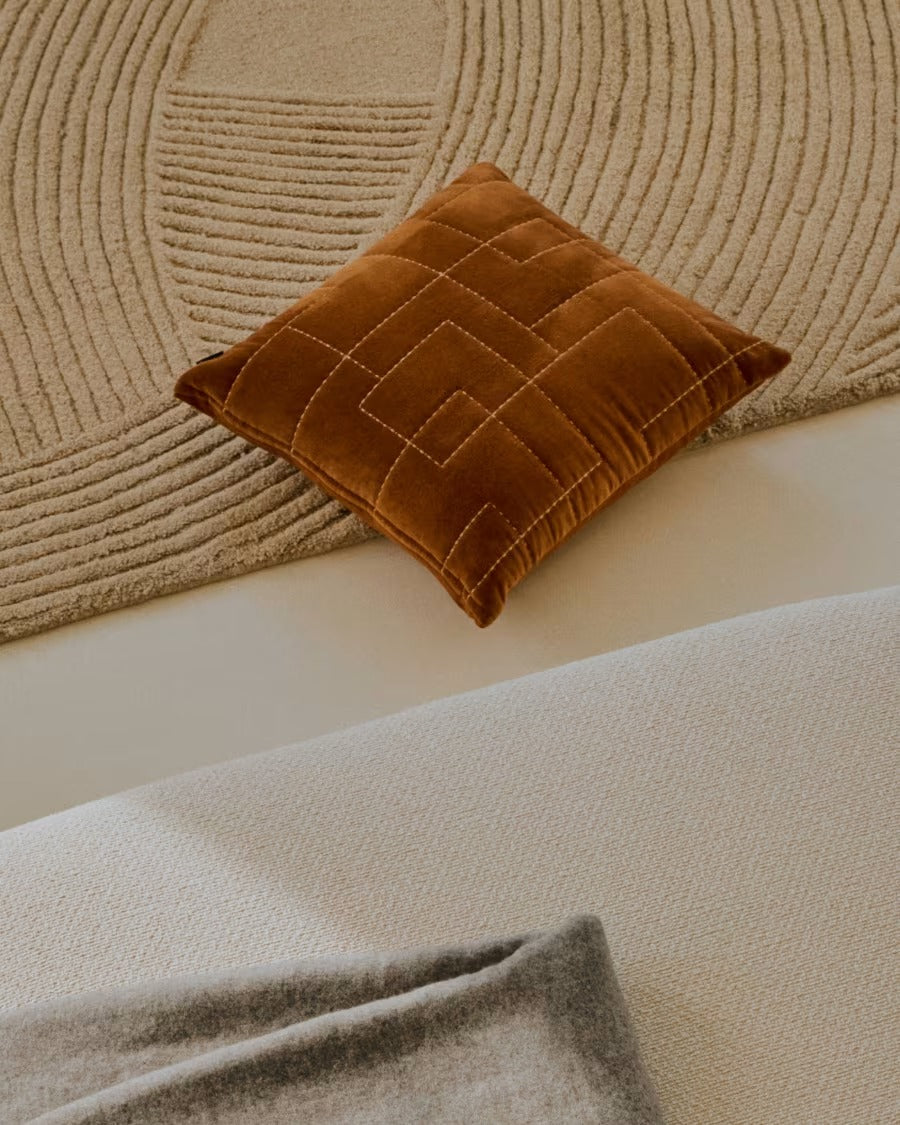 Prila Terracotta-Coloured Velvet Cotton Cushion