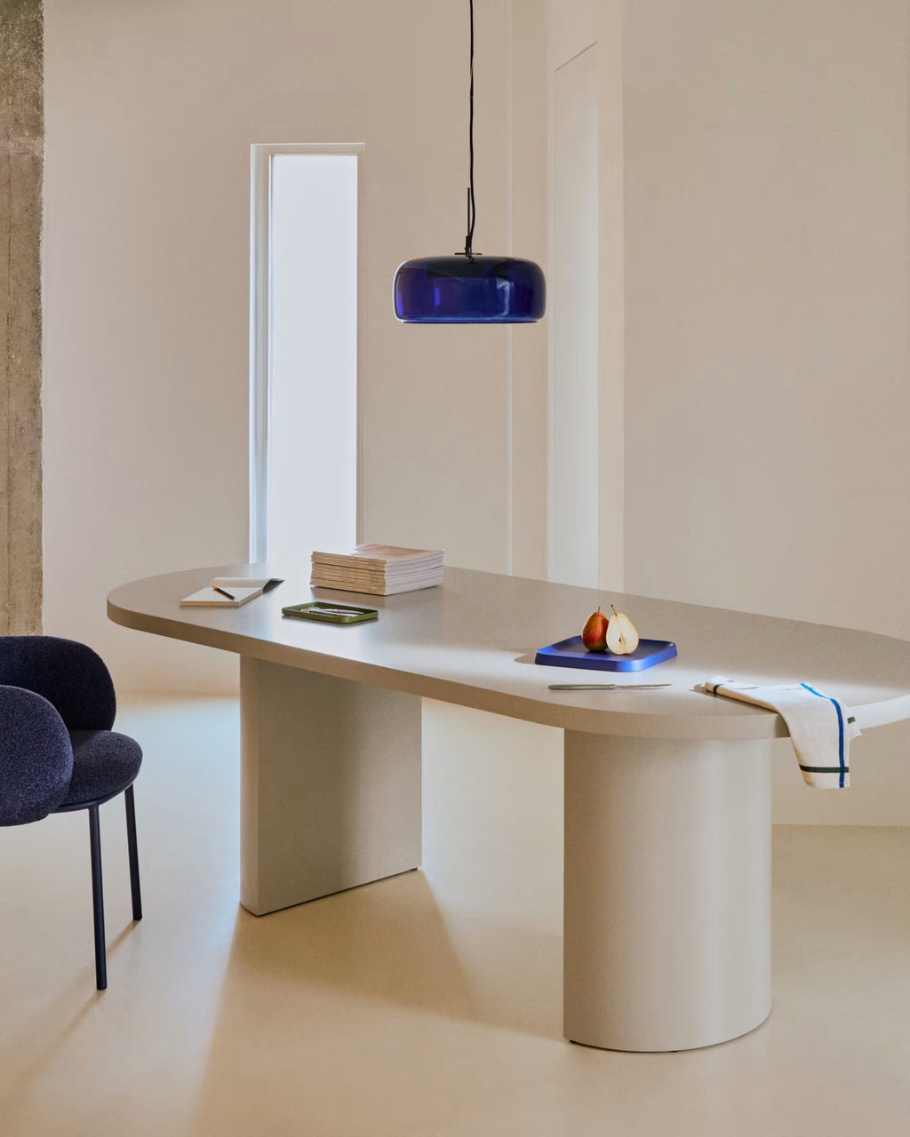 Reig Blue Glass Ceiling Lamp, Ø 38 cm