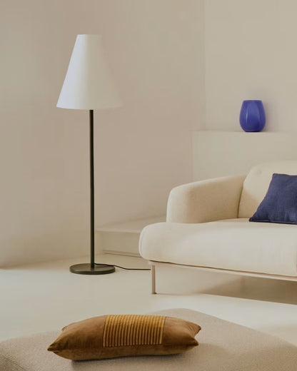 Navat Floor Lamp with a Metal Base in a Green Painted Finish
