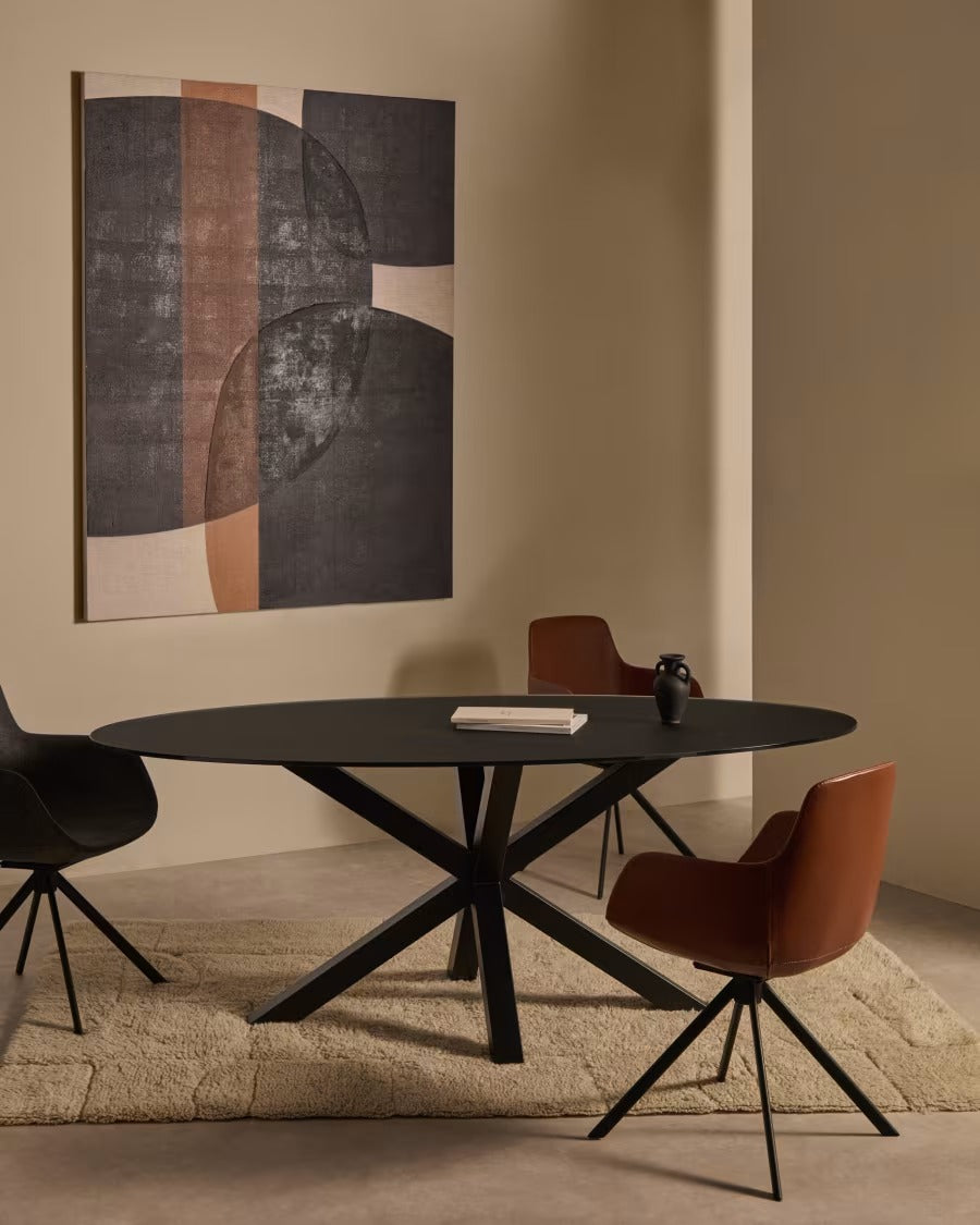 Argo Table with Black Glass