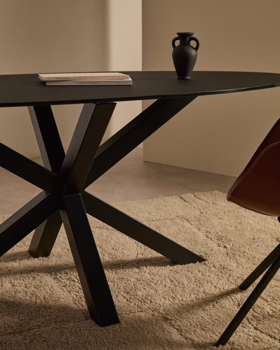 Argo Table with Black Glass