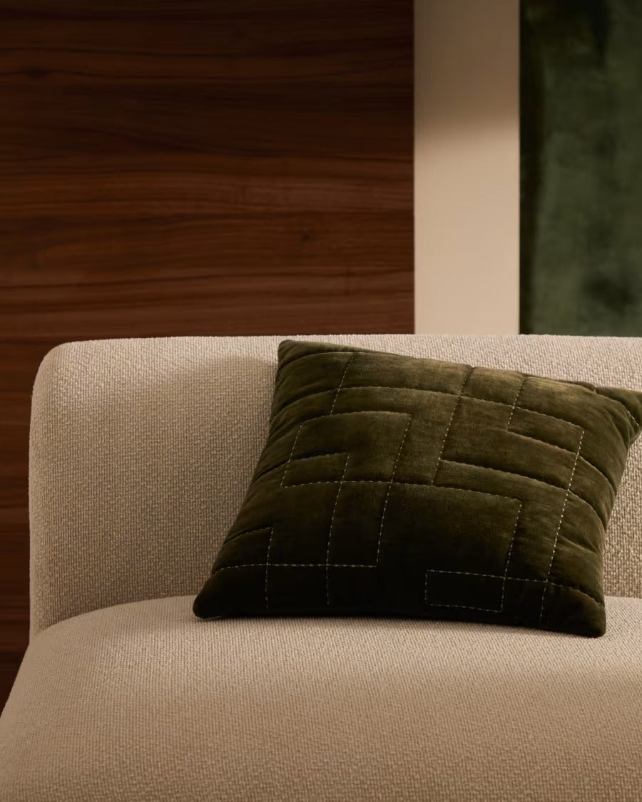 Prila Green Velvet Cotton Cushion