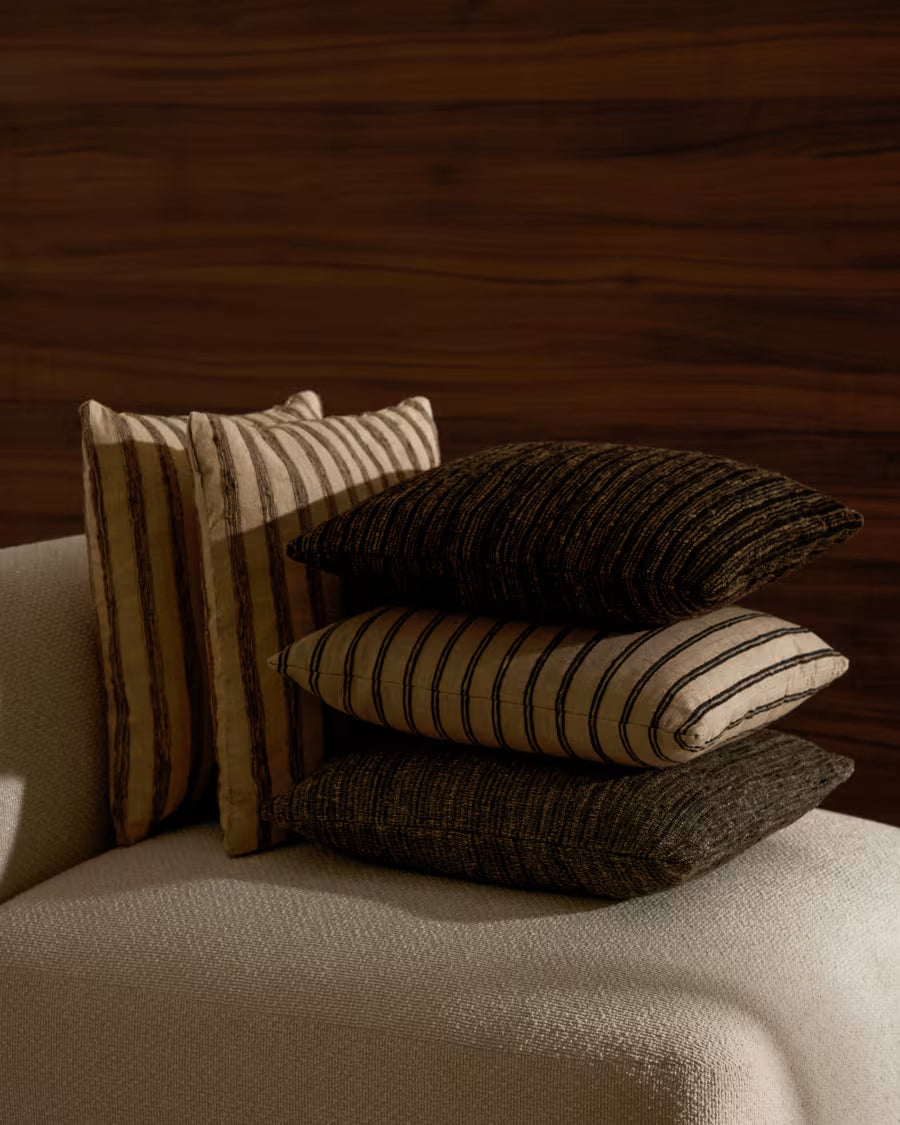 Gulbe cushion in multi-coloured silk and cotton# 45 x 45 cm