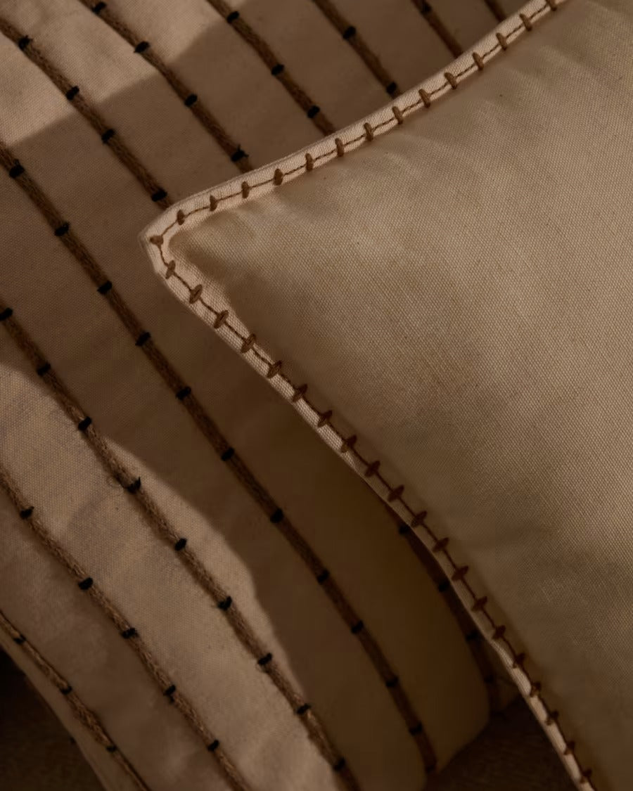 Rakira Beige Cotton Cushion